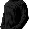 Mens Sweaters Turtleneck Cable Knitted Pullover Long Sleeve Slim Fit Chunky Casual Fall Winter Warm Cardigans