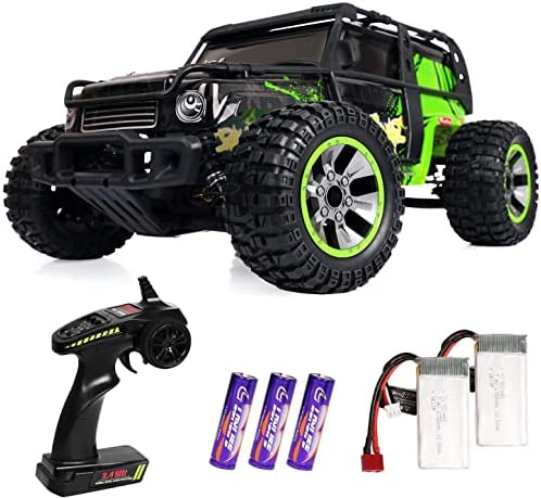 1:10 Scale All Terrain RC Car 9204E, 48 KPH High Speed 4WD Electric Vehicle with 2.4 GHz Remote Control, 4X4 Waterproof Off-Road Truck with Two Rechargeable Batteries