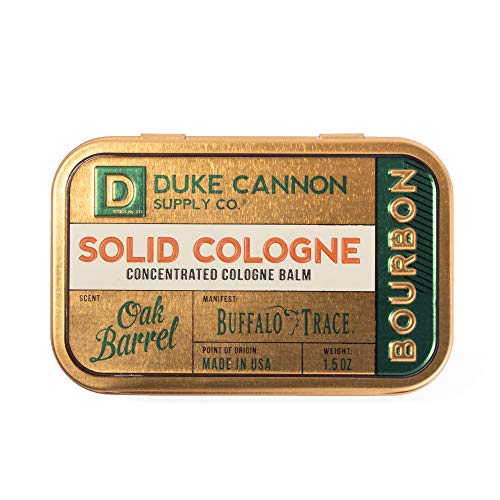 Duke Cannon Supply Co. Solid Cologne, Bourbon - Charred Oak Barrel - Men's Concentrated Balm, 1.5 oz.