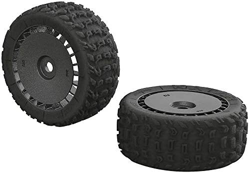 ARRMA Katar T 6S Rc Truck Tires with Foam Inserts, Mounted (Set of 2): AR550048, Black