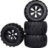 Aimrock 1/8 Pre-Mounted 17mm Hex 3.8" RC Monster Truck Wheels and Tires Combo, Out Dia. 6.7'' for Traxxas E-Revo Summit Arrma Kraton Notorious 6S Redcat HPI VRX ZD Racing RC Off-Road Car, Set of 4