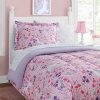 Alexa and Bella Unicorn Floral 8-Piece Bed in a Bag Sheet Set Brushed Fabric Softness, Featuring Blooming Flowers, Extra Soft,Pink, Twin