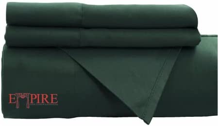 Empire Home 100% Cotton Sheet Set 4PCS Very Soft 16" Deep Pocket 200 TH (Twin Size, Hunter Green)