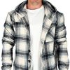 YoungLA Men’s Long Sleeve Hooded Flannel Shirt | Classic Button Up Hoodie Style | 431