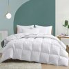 puredown® Goose Feather Down Comforter Twin/Twin XL-Large - All Season Duvet Insert, Hotel Collection Medium Warmth Down Bedding Comforters, Ultra Soft Stripe 100% Cotton Shell 500 Thread Count