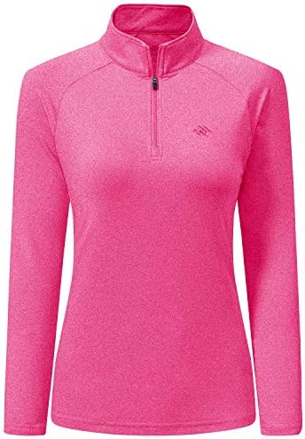 JINSHI Womens Golf Polo Shirts, Long Sleeve Zip-Up Shirts Tops, Breathable Dry Quick Sun Protection Sportswear