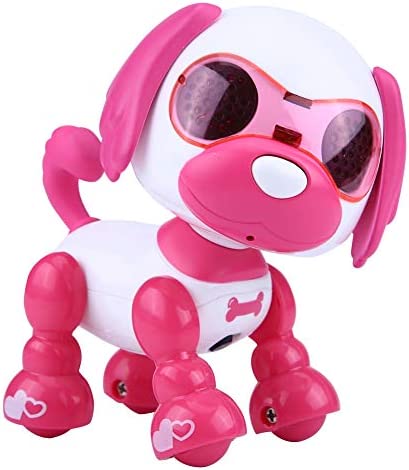 Smart Dog, Smart Dog Robot Robot Dog, Educational Gift Portable Walking Sound Puppy Girls Home School for Kids(Rose red)