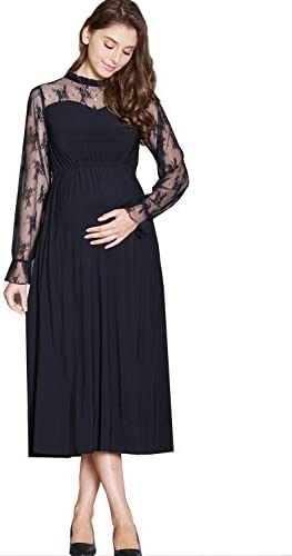 Sweet Mommy Maternity and Nursing Classic Baptism Lace Sleeve Baby Shower Formal Dress