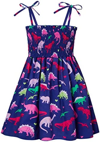 Vieille Toddler Baby Girls Summer Dress Ruffle Straps Princess Sundress Floral Printed Casual Beach Holiday Dress 1-5 Years