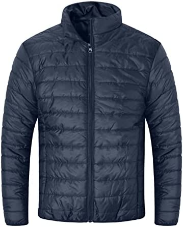 iYAFFA Men's Lightweight Water-Resistant Puffer Jacket Packable Quilted Jacket Winter Coat Insulated Down Jacket