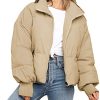 KYL Women's Winter Puffer Jacket Oversized Zip-Up Quilted Puffy Bubble Short Down Coat