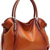 Heshe Genuine Leather Purses and Handbags for Women Tote Top Handle Shoulder Hobo Bag Satchel Ladies Crossbody Bags