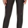 Ginasy Faux Leather Pants for Women High Waisted Stretch Pleather Leggings with Pockets