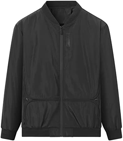 Mens Bomber Jacket Lightweight Windbreaker – Flight Varsity Softshell Casual Windproof Sportswear Active Coat
