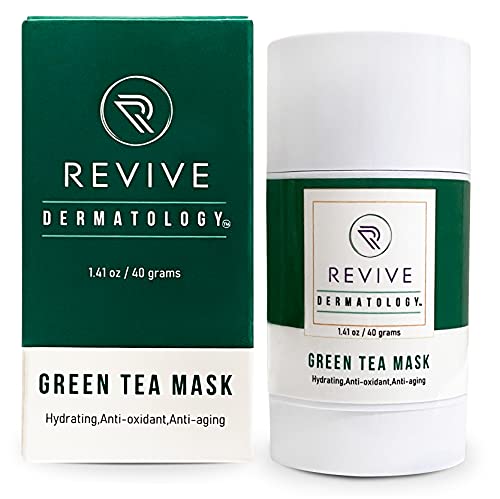 Revive Dermatology Green Tea Mask Stick – Green Tea Purifying Clay Stick Mask for Blackhead Removal, Deep Pore Cleansing – Green Tea Cleansing Mask with Kaolin Clay, Salicylic Acid, Vitamin E – 1.41oz