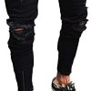 Glstbv Men's Ripped Skinny Biker Jeans Slim Fit Distressed Destroyed Pants with Zipper
