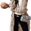 ZIWOCH Women's Long Cardigan Coats Cable Knit Casual Open Front Long Sleeve Loose Sweater with Pockets