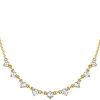 PAVOI 14K White Gold Plated Station Necklace | Simulated Diamond BTY Necklace | Womens CZ Chain Necklace | Layering Necklaces