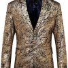 MAGE MALE Men's Two Button Dress Party Floral Suit Jacket Notched Lapel Slim Fit Stylish Blazer