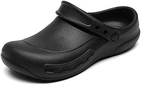 JSWEI Non Slip Shoes for Men - Oil Water Resistant Chef Nursing Doctors Shoes Suitable for Kitchen Restaurant Garden Hospital Slip Resistant Safty Working Clogs