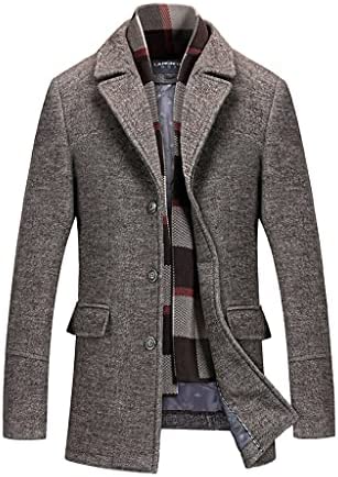 CFSNCM Coat Men Overcoats Topcoat Mens Single Breasted Coats Jackets Male Winter Wool Casual Trench Coat Man (Color : Coffee, Size : XXL code)