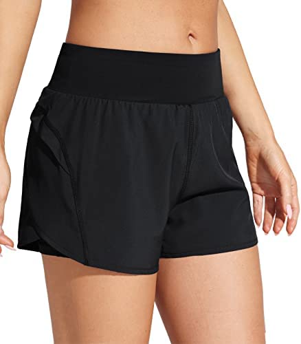VILIGO Running Shorts for Women 2 in 1 Workout Athletic Gym High Waisted Biker Shorts with Zipper Pockets