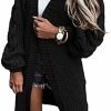 Dokotoo Womens Casual Long Sleeve Open Front Knit Long Cardigans Sweaters Coats