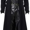 Mens Gothic Steampunk Vintage Jacket Medieval Renaissance Victorian Frock Coat Halloween Costume Tailcoat
