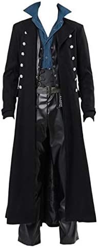 Mens Gothic Steampunk Vintage Jacket Medieval Renaissance Victorian Frock Coat Halloween Costume Tailcoat