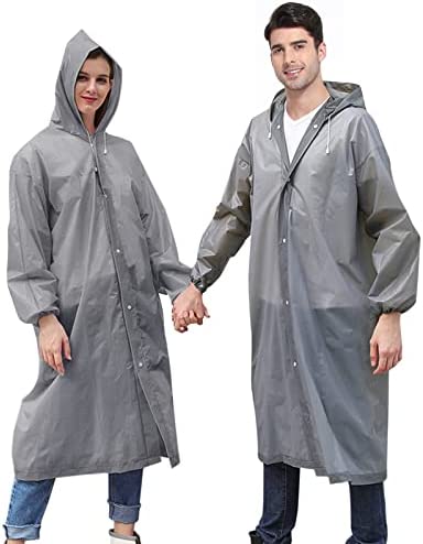 Rain Ponchos for Adults 2 Pack Reusable Rain Coat Clear Raincoats for Women