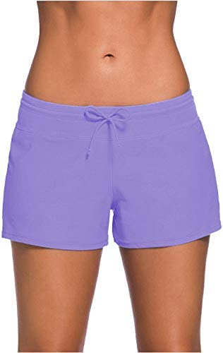 RCL Swimwear Shorts for Women Beach Boardshorts Quick Dry Tankini Bathing Shorts with Panty Liner Swim Bottoms