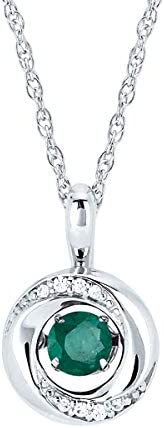925 Sterling Silver Brilliance in Motion 3.5mm Dancing Gemstone & Diamond Accent Knot Pendant Necklace with 18" Chain - Choice of Birthstone Months/Colors