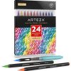 Arteza Real Brush Pens, 24 Colors for Watercolor Painting with Flexible Nylon Brush Tips, Paint Markers for Coloring, Calligraphy and Drawing with Water Brush for Artists and Beginner Painters