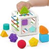 Baby Shape Blocks Sorting Toys Motor Skills Toys Sensory Cube Sorter Toy Montessori Learning Educational Toys for Children