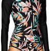 Body Glove Women's Standard Long Sleeve Paddle One Piece Swimsuit with UPF 50+