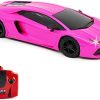 CMJ RC Cars Lamborghini LP700-4 Remote Control RC Car Officially Licensed 1:24 Scale Working Lights 2.4Ghz. Great Kids Play Toy Auto (Pink)
