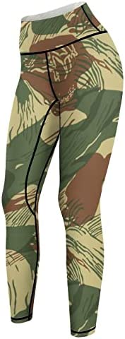 DOINBEE High Waisted Rhodesian Camouflage Yoga Pants Leggings Tummy Control Full Length Workout Sports Running Capri Pants