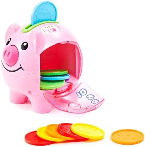 Fisher-Price Laugh & Learn Smart Stages Piggy Bank, interactive baby toy with learning songs and sounds for ages 6 months and up