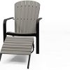 Fit Choice 2 Piece Adirondack Chair Patio & Ottoman, Outdoor Chair, Seating Fire Pit Chairs Wood Chairs, Support 350 lbs, All Weather Resistant(Stone Grey, 1 Ottoman), 51.1D x 24.8W 31.8H inch