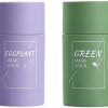 Green Tea/Eggplant Purifying Clay Stick Mask, Face Moisturizes Oil Control, Deep Clean Pore, Improves Skin,for All Skin Types Men Women （2pcs） (Green Tea+Eggplant)