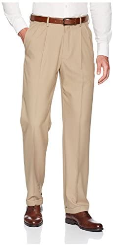 Haggar Men's B&T Premium Comfort Classic Fit Pleat Front Expandable Waist Pant