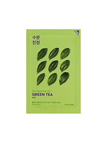 [Holika Holika] Pure Essence Mask Sheet 20ml Green Tea, Pack of 10, 100% Natural Tencel Sheet, Easy to Open