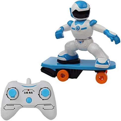 IQ Toys Robot Stunt Skateboard Remote Control Vehicle for Kids - Robot Spins 360° and Performs Stunts