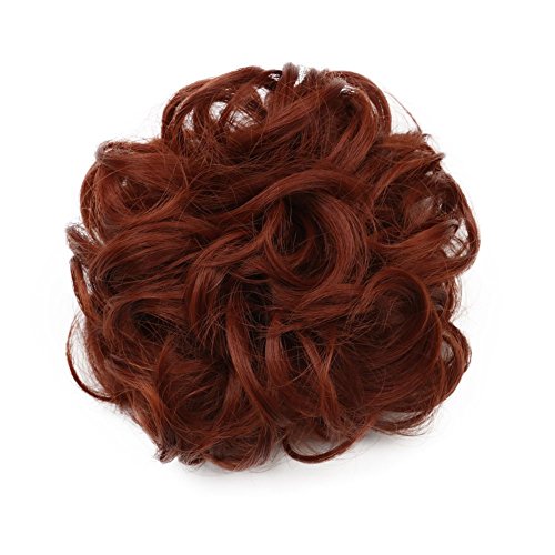 Karlery Women Short Curly Bud Ball Brown Wig Updo Chignon Bun Extensions Scrunchy Scrunchies Hair Pieces
