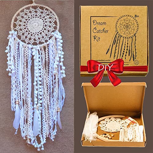 Mandala Life ART DIY Dream Catcher Kit 12x25 inches - Make Your Own Bohemian Wall Hanging with All-Natural Materials - Creative Activity Set
