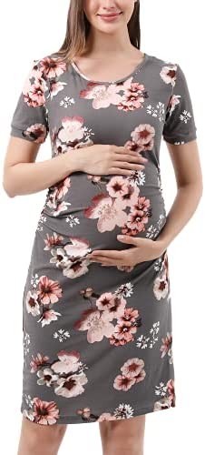 Maternity Dress Baby Shower Bodycon Short Sleeve Casual Daily Wear to Work Women