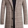 Mens Business Casual Overcoat Trench Coat for Men Winter Cotton Blend Jacket Overcoat Long Top Coat Warm Pea Coat