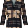 Mens Wool Blend Trench Coat Casual Plaid Jacket Overcoat Winter Warm Mid-Length Classic Business Topcoats