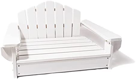 Midlee Dog White Adirondack Chair Bed-Medium