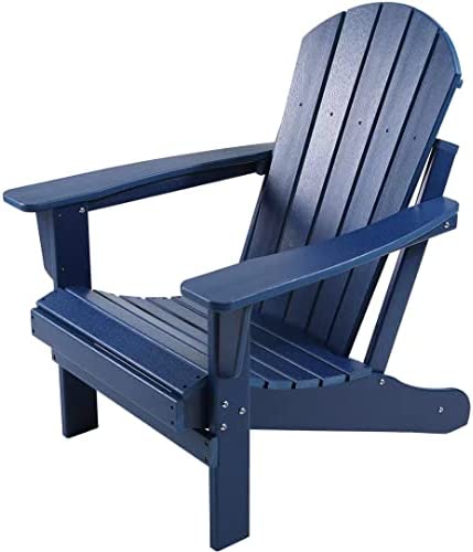 Mr Butchant Adirondack Chair Outside Lawn Patio Furniture, Outdoor Fir Pit Plastic Chairs, Lounger Adarondick Weather Resistant Seating, Hdpe Campfire, Beach, Pool, Backyard Deck Chairs, Navy Blue
